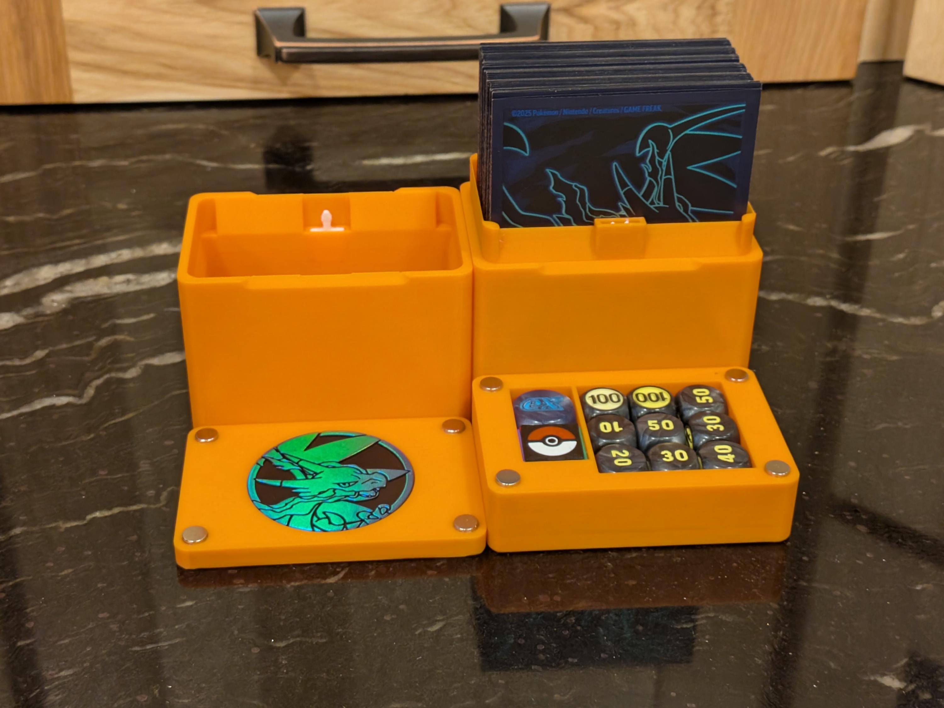 Magnetic Pokémon Deck Box: Separate Deck, Coin, EBT Dice sections