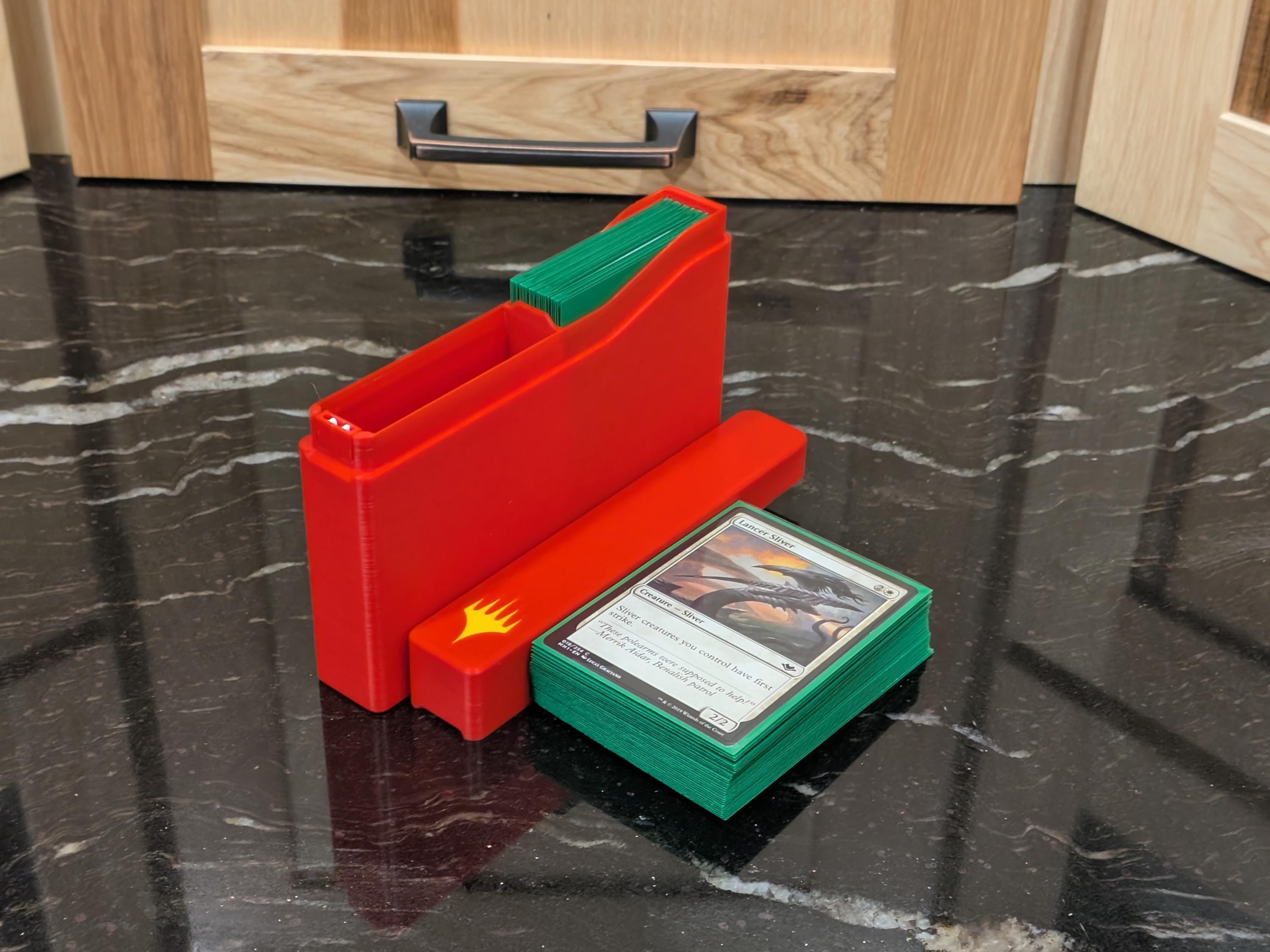 Ultra-Slim Card Deck Box - Split Stack Design - 60 Card Capacity - Customizable & Rugged