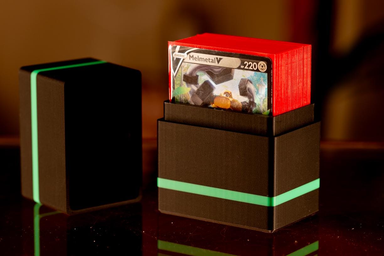 Custom 3D Printed Deck Box - Secure 60 Card Case