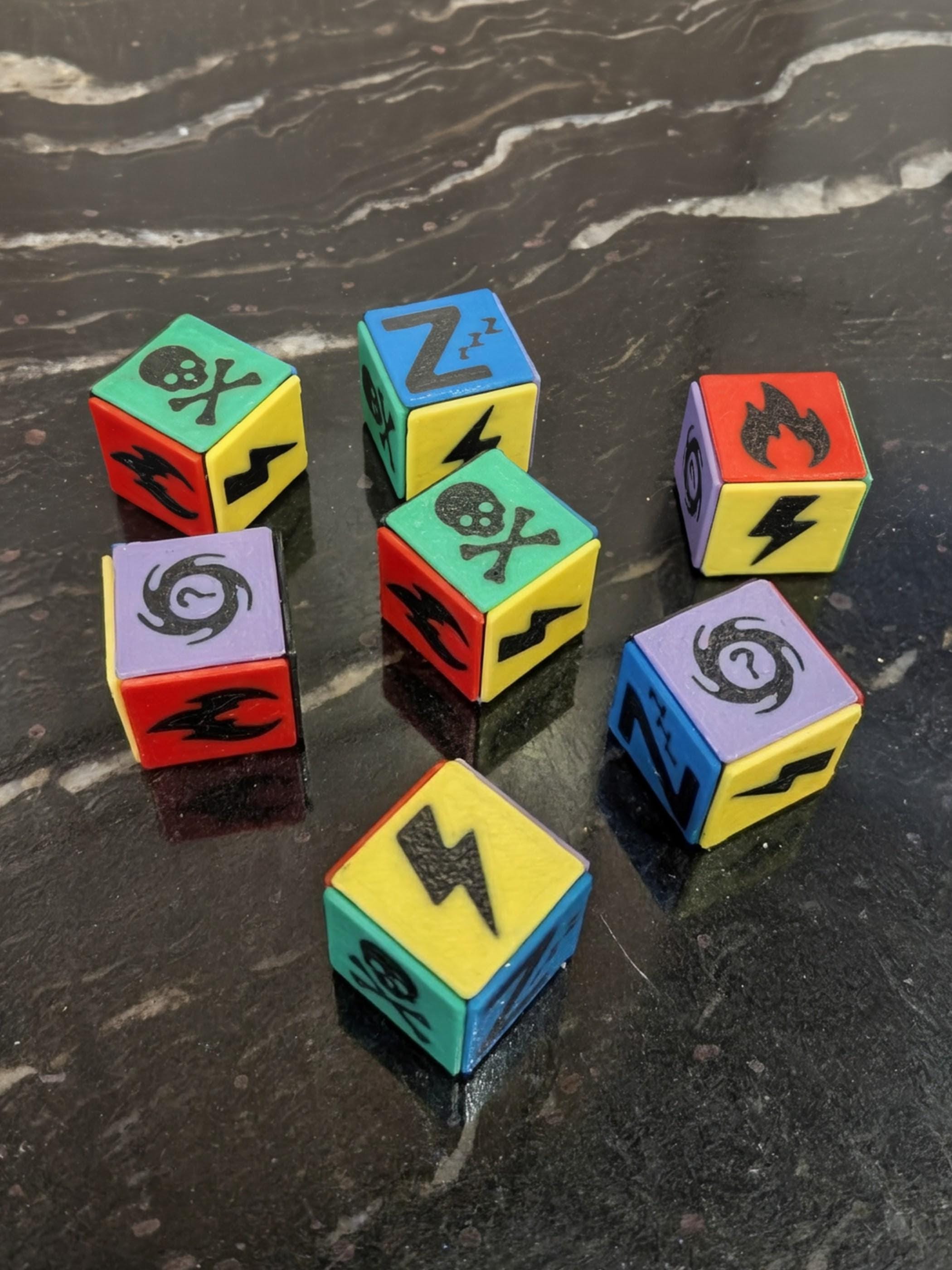 The 5-in-1 Pokémon Status Tracker | 16mm 3D Printed Die