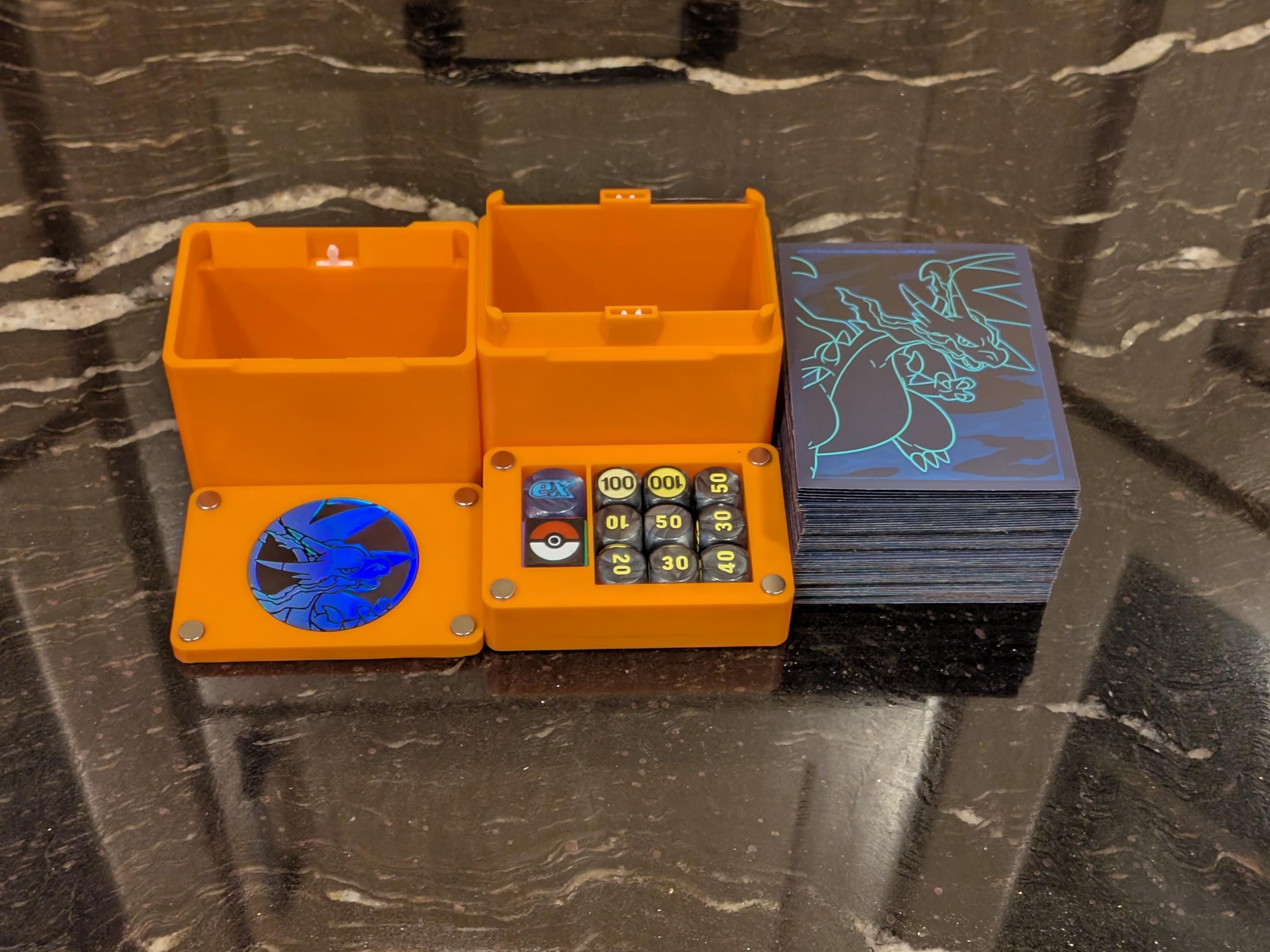 Magnetic Pokémon Deck Box: Separate Deck, Coin, EBT Dice sections