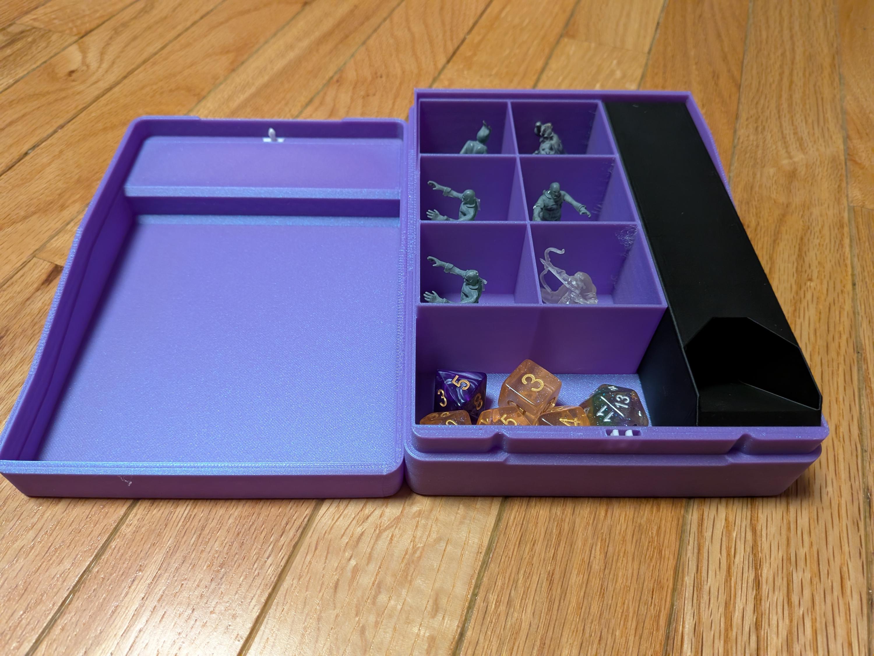 Tabletop RPG Travel Box | Dice Tower, Miniature Storage (Fits 6)