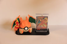 Charizard Card Display straight on: Pokéball on the left, One-Touch case on the right. Card not included.