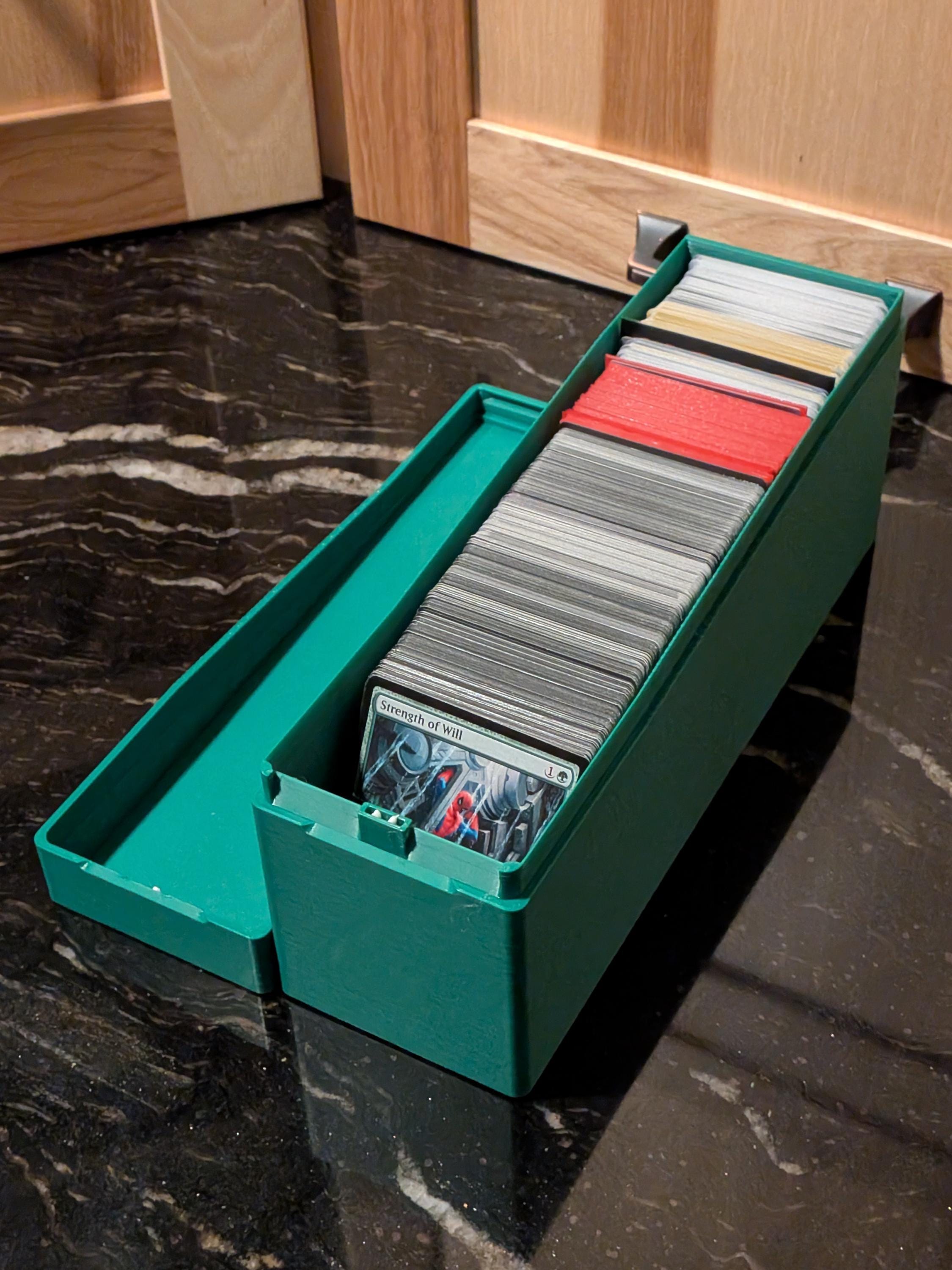 Customizable TCG Bulk Card Storage Box | Holds 650+ Cards, Toploaders, PSA Slabs