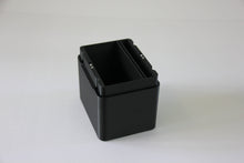 standard_one_piece|One Piece Standard deck box empty, angled to show the divided interior and lid latch detail