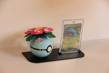 Venusaur Card Display from the front: the Venusaur Pokéball and a card in its One-Touch case on the stand. Card not included.