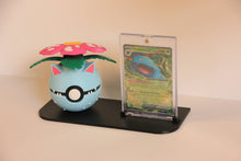 Venusaur Card Display at an angle: Pokéball on the left, One-Touch case on the right. Card not included.